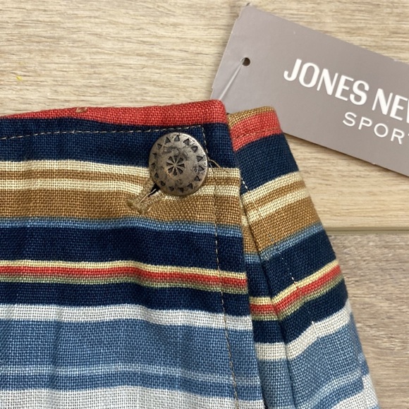 NWT Jones New York Linen Wrap Mini Skirt‎ Western Aztec Stripe Southwestern - Picture 3 of 14